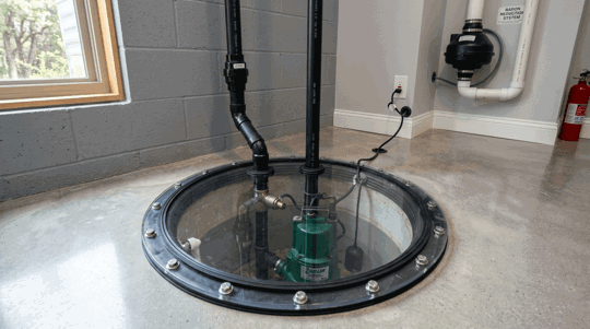 Can a sump pit cause radon?